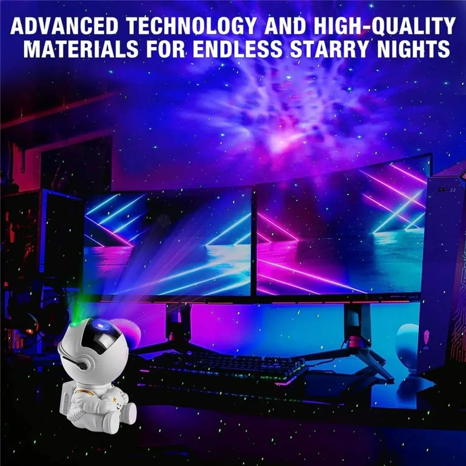 Astronaut Projection Light Ambiance Starry Galaxy Nightlight Bedside