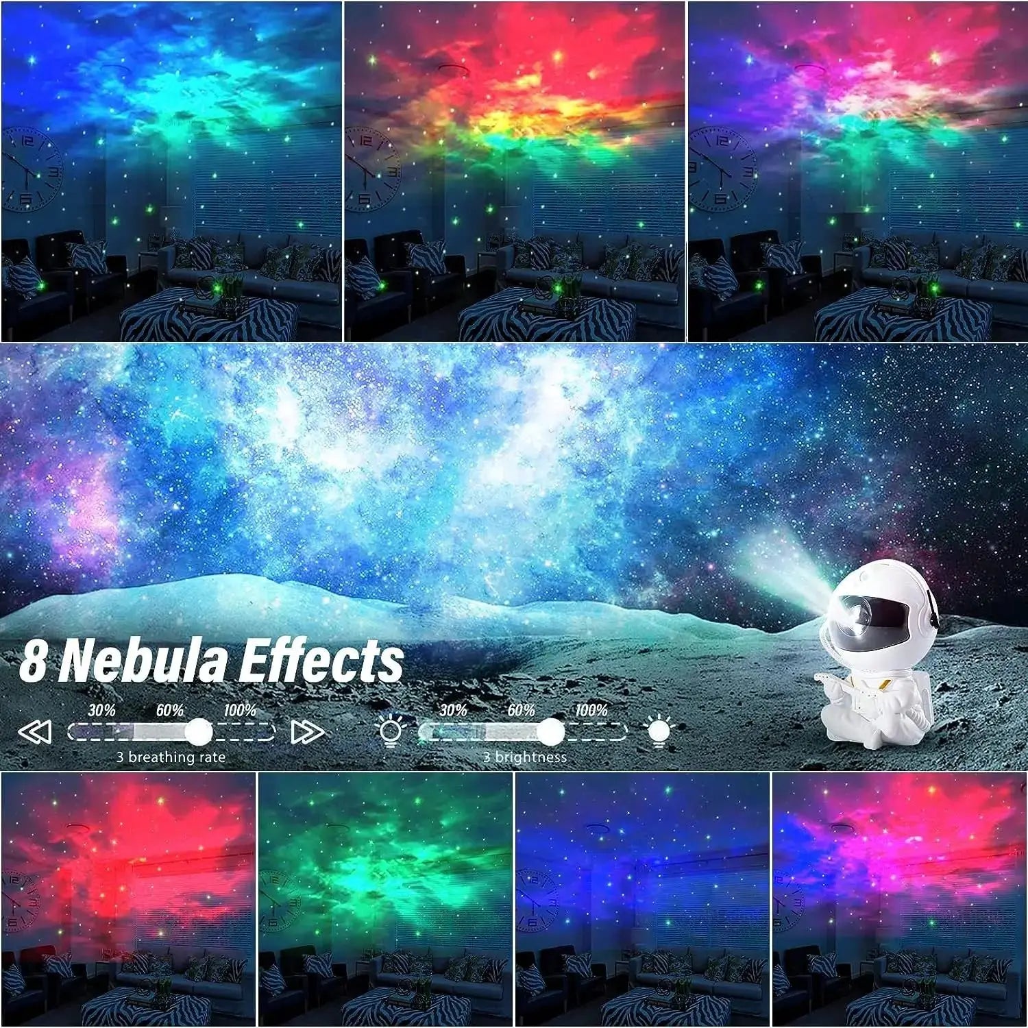 Astronaut Projection Light Ambiance Starry Galaxy Nightlight Bedside