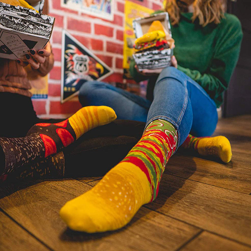 Christmas Creative Hamburger Socks Party Socks Gift