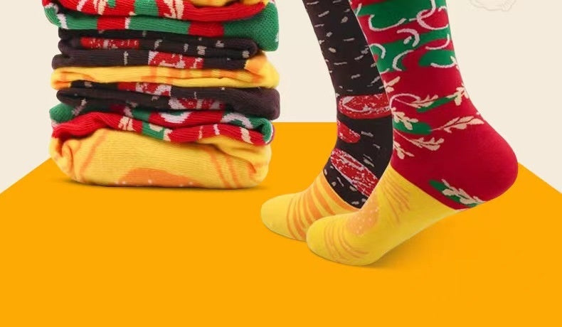 Christmas Creative Hamburger Socks Party Socks Gift