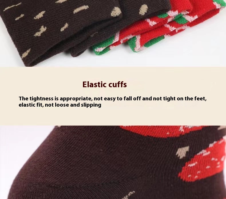 Christmas Creative Hamburger Socks Party Socks Gift