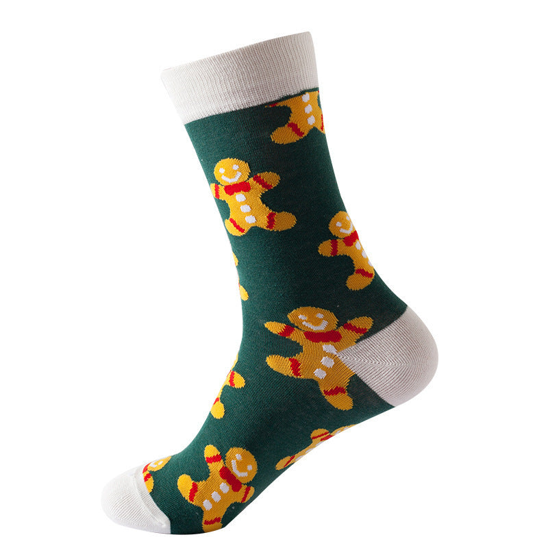 Christmas Tube Socks Women's Snowflake Christmas Tree Cotton Socks