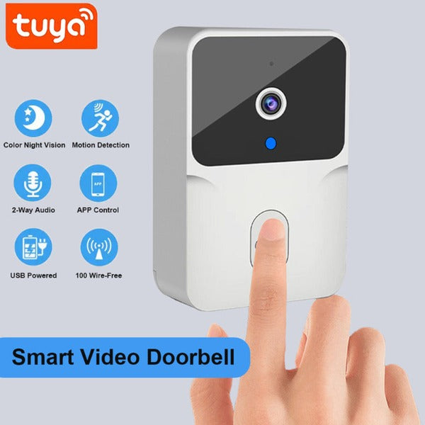 Tuya Wifi Video Doorbell Wireless HD Camera PIR Motion Detection IR Alarm Security Smart Home Door Bell Wifi Intercom for Home