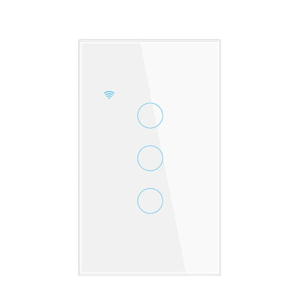 Tuya Wifi US Smart Light Switch Neutral Wire/No Neutral Wire Required 120 Type Wall Touch Switch Work with Alexa, Google Home