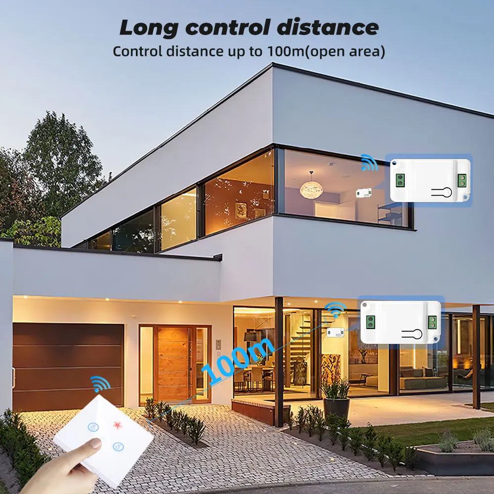 Smart Home Wireless Touch Switch Light Electrical 433Mhz Remote Control 