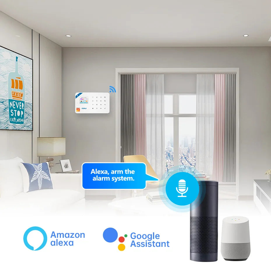 Mart WIFI GSM Security Alarm System Works With Alexa Home