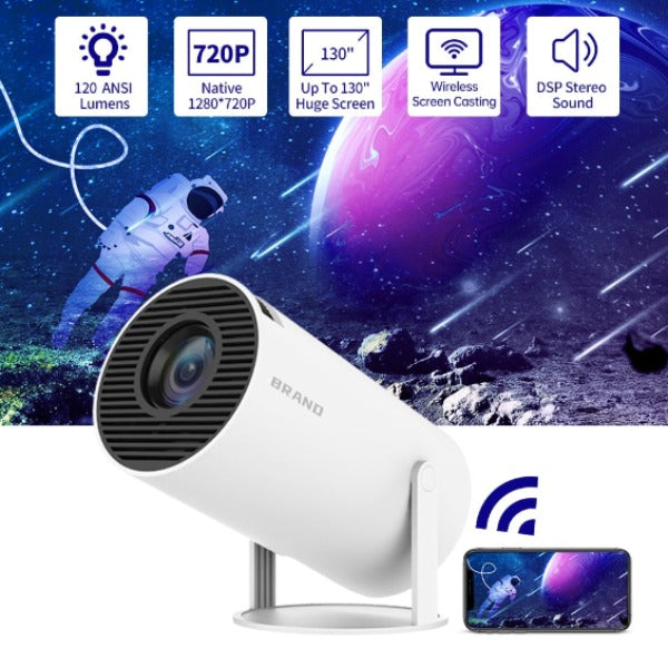 Salange HY300 Smart Projector Android 11.0 MINI Portable 5G WIFI Home Cinema 720P for SAMSUNG Apple Outdoor 1080P 4K Movie HDMI